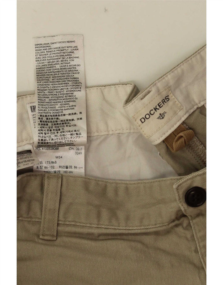 Dockers Mens Cargo Shorts W34 Large Khaki Cotton