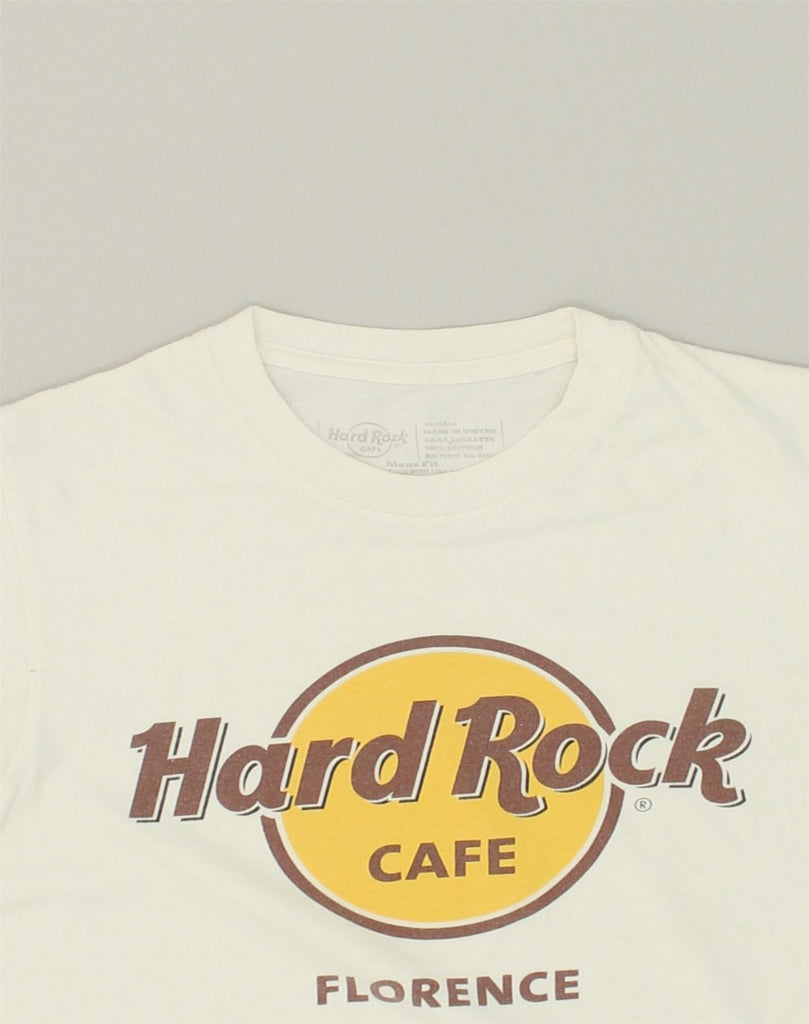 HARD ROCK CAFE Womens Florence Mens Fit Graphic T-Shirt Top UK 6 XS White | Vintage Hard Rock Cafe | Thrift | Second-Hand Hard Rock Cafe | Used Clothing | Messina Hembry 