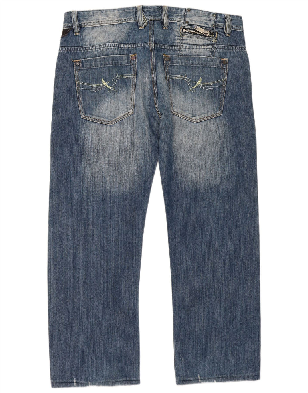 Vintage Mens Straight Jeans W40 L30 Blue Cotton