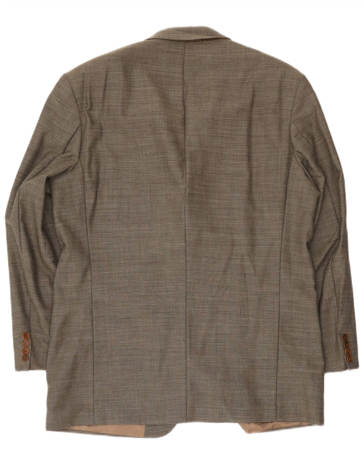 Hugo Boss Mens 3 Button Blazer Jacket EU 54 2XL Grey Virgin Wool