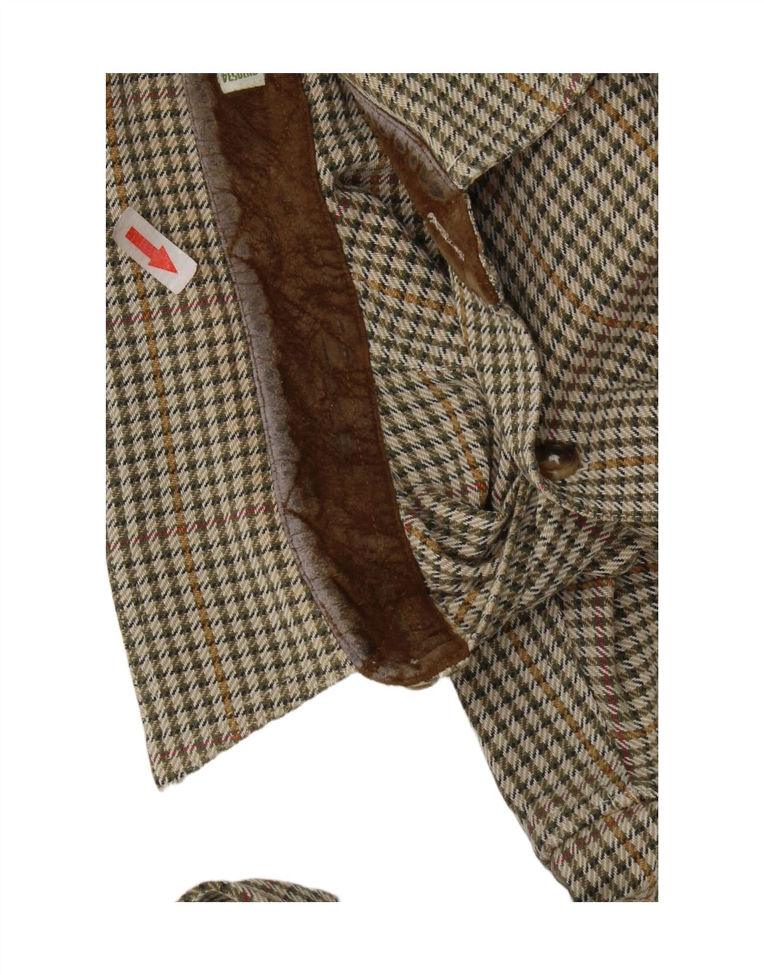 Orvis Mens Flannel Shirt Medium Green Houndstooth Cotton