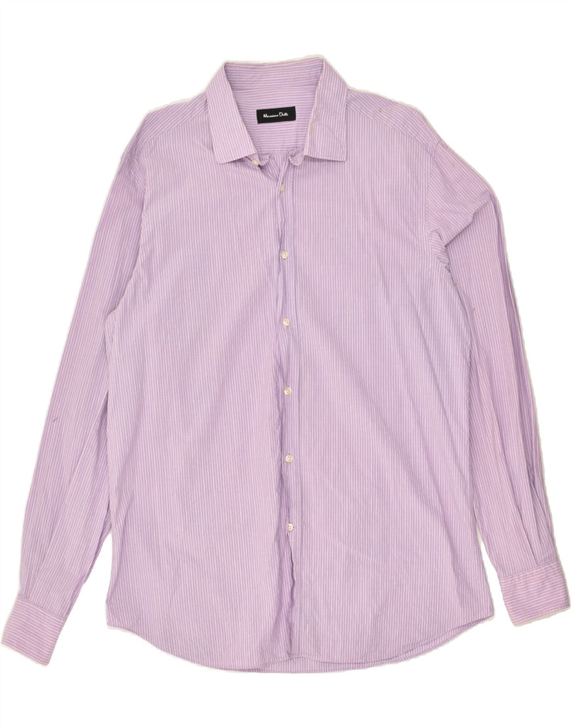 MASSIMO DUTTI Mens Slim Shirt XL Purple Pinstripe | Vintage Massimo Dutti | Thrift | Second-Hand Massimo Dutti | Used Clothing | Messina Hembry 