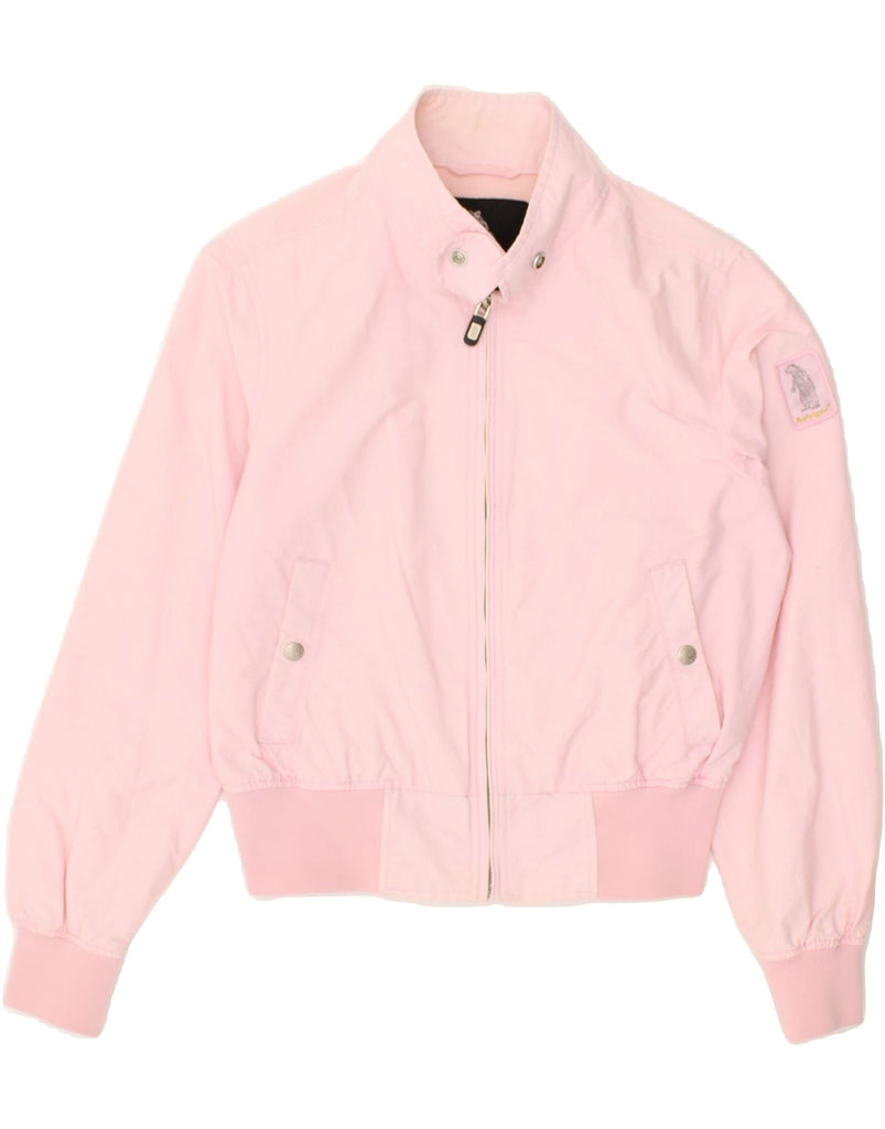 REFRIGUE Womens Bomber Jacket UK 14 Large Pink Nylon | Vintage Refrigue | Thrift | Second-Hand Refrigue | Used Clothing | Messina Hembry 