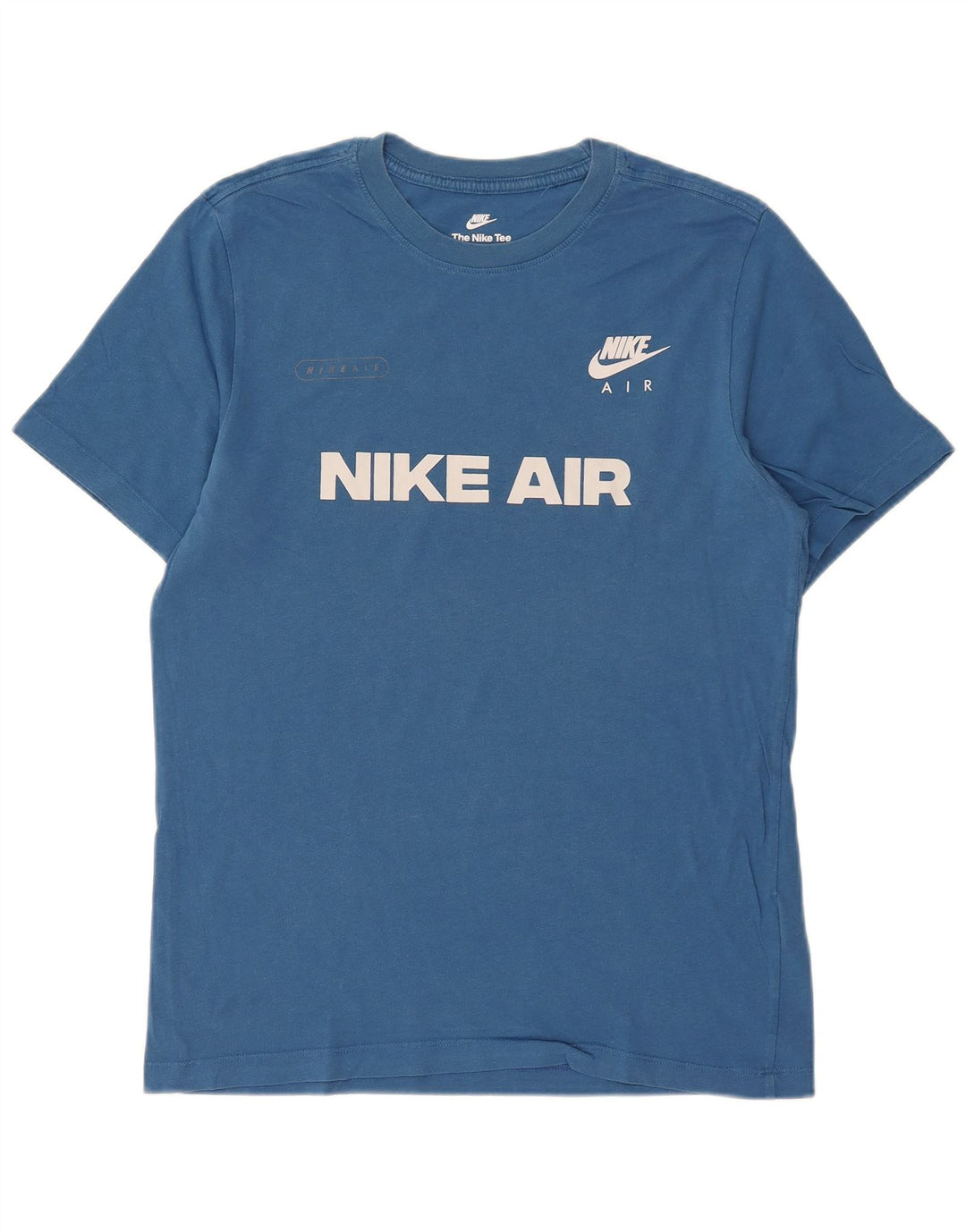 NIKE Mens Graphic T-Shirt Top Medium Blue Cotton