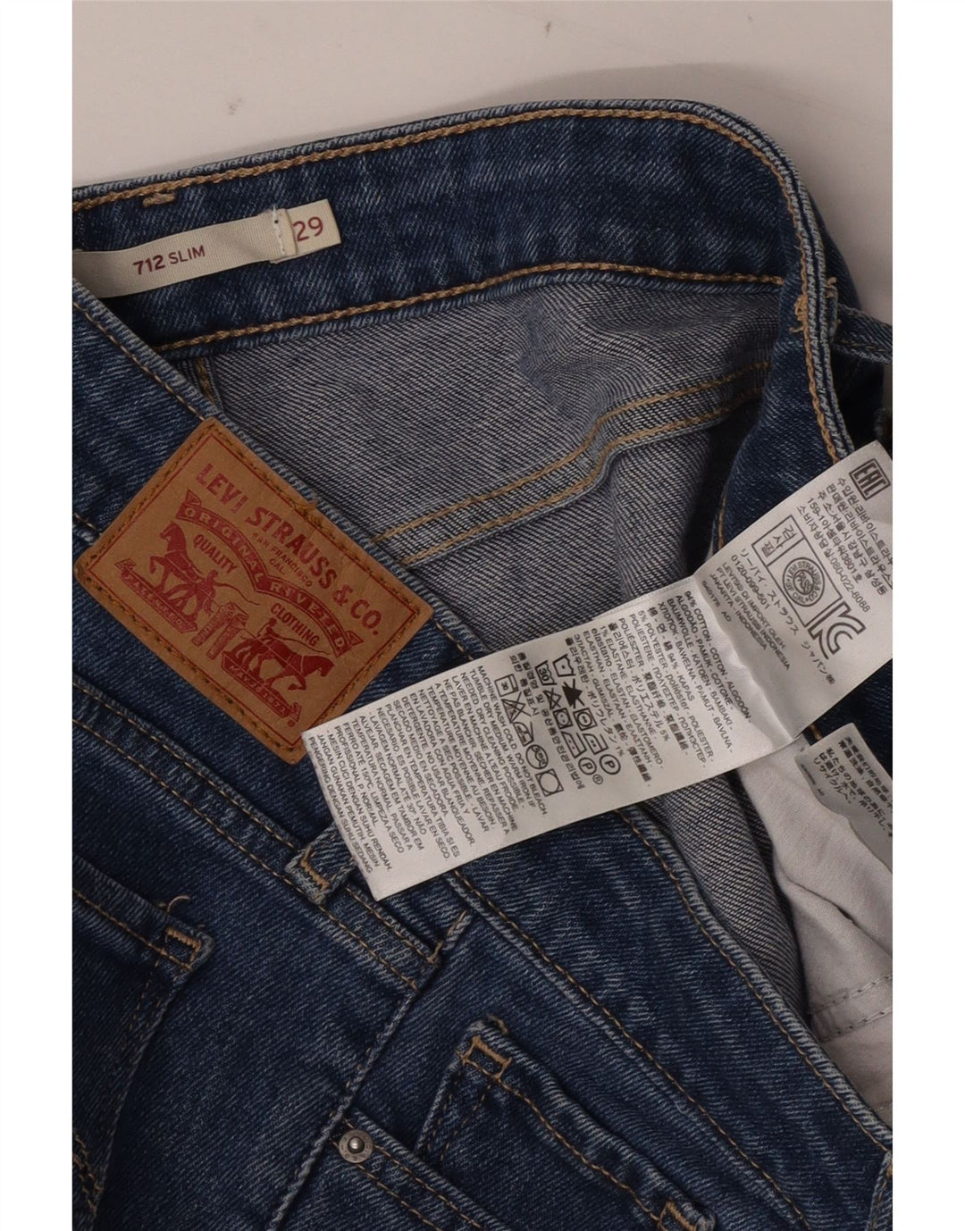 LEVI'S Womens 712 Crop Slim Jeans W29 L24 Blue Cotton
