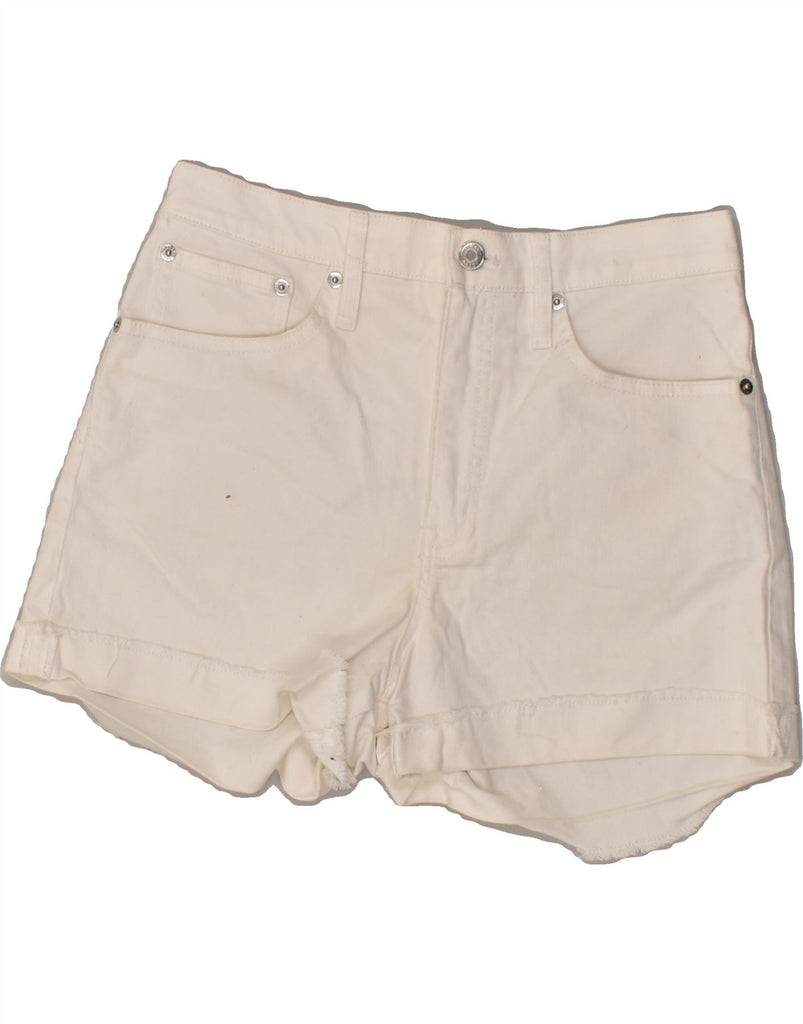 J. CREW Womens Denim Shorts W28 Medium White Cotton | Vintage J. Crew | Thrift | Second-Hand J. Crew | Used Clothing | Messina Hembry 