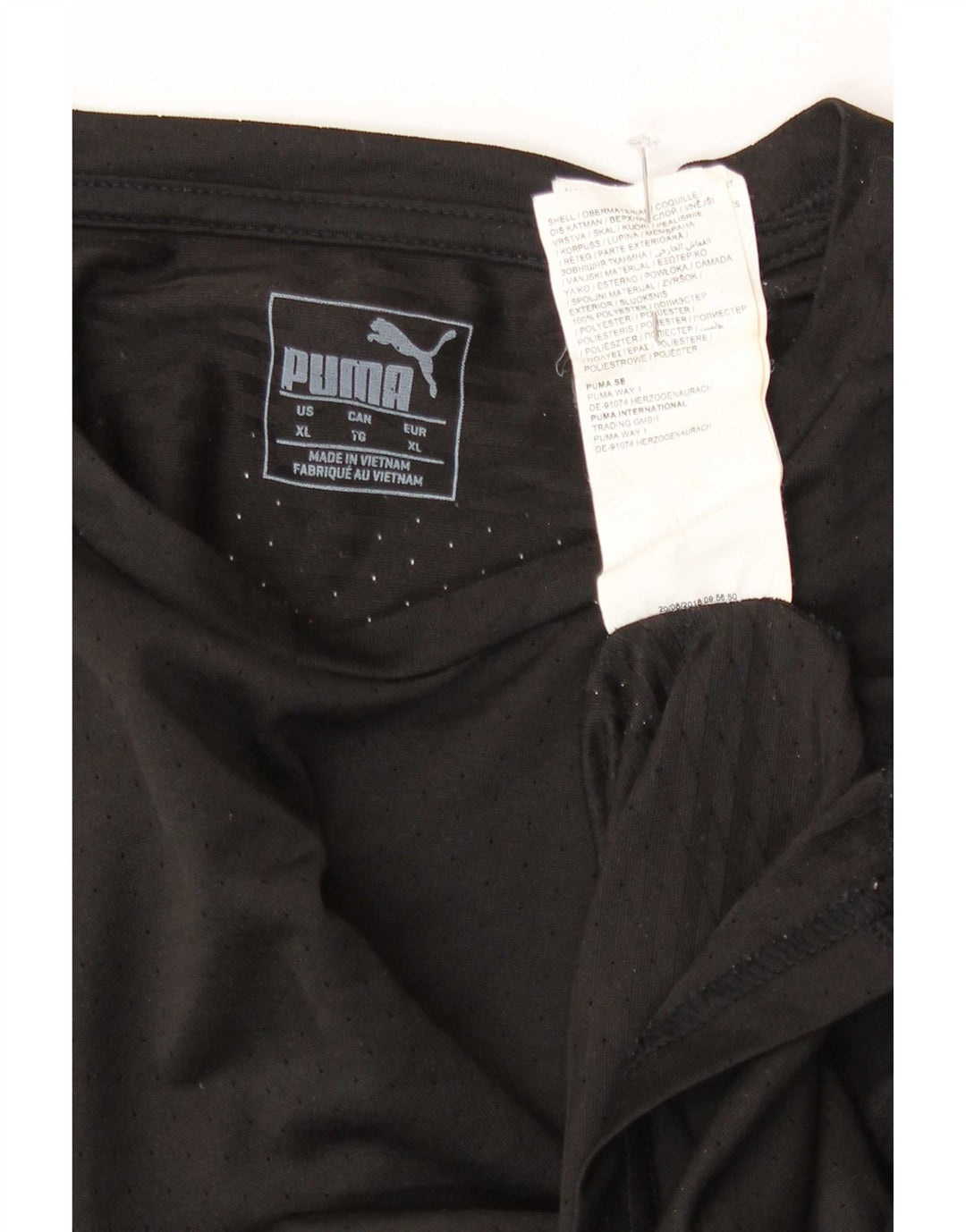 Puma Mens T-Shirt Top XL Black Polyester