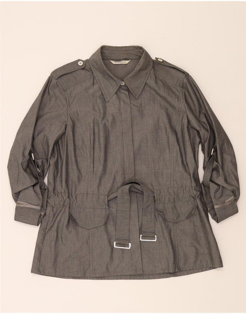 MARELLA Womens Shirt Blouse UK 14 Medium Grey Vintage Marella and Second-Hand Marella from Messina Hembry 