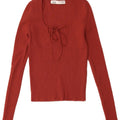 Zara Womens Crop Top Long Sleeve UK 8 Small Red Viscose