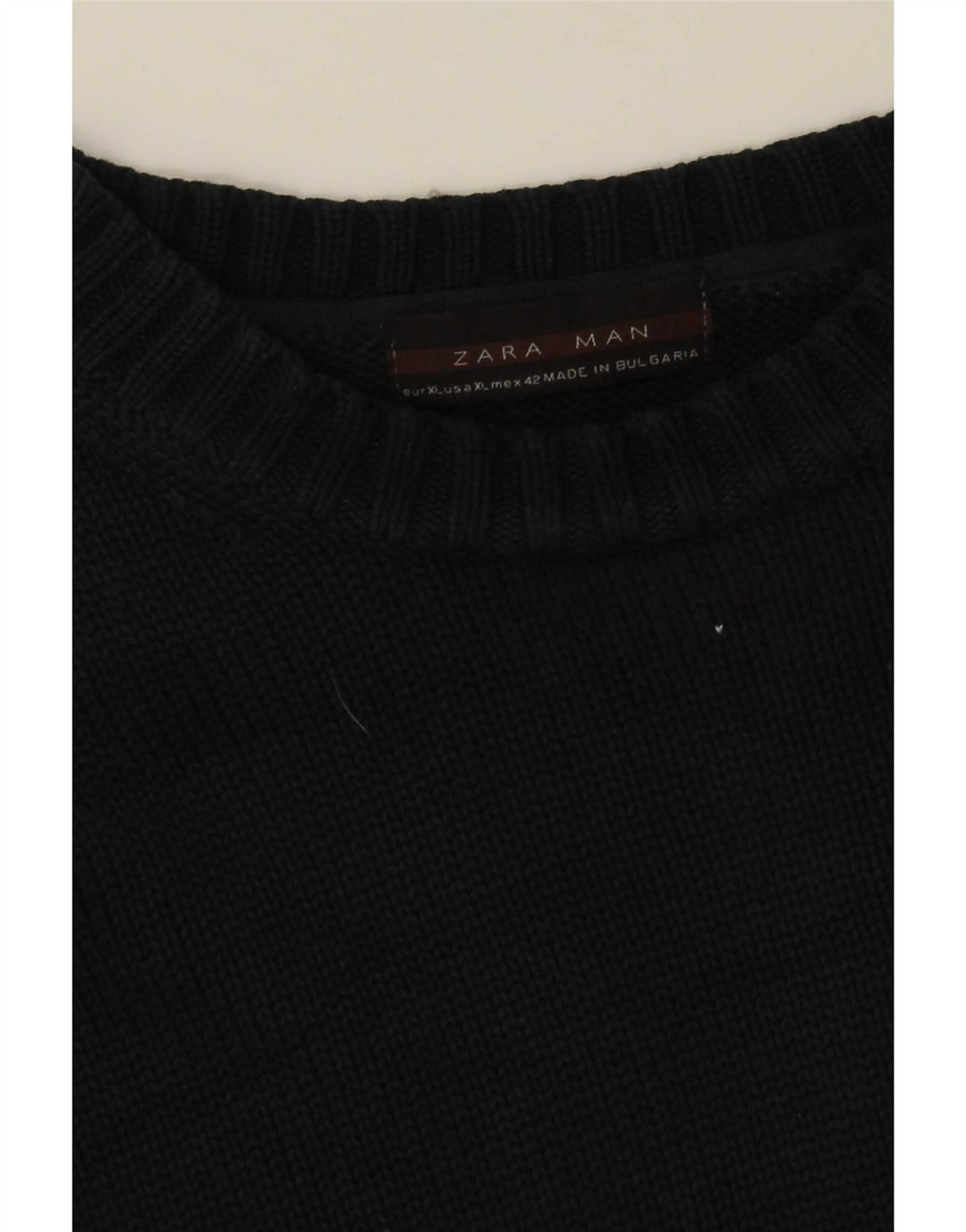 Zara Mens Crew Neck Jumper Sweater XL Black