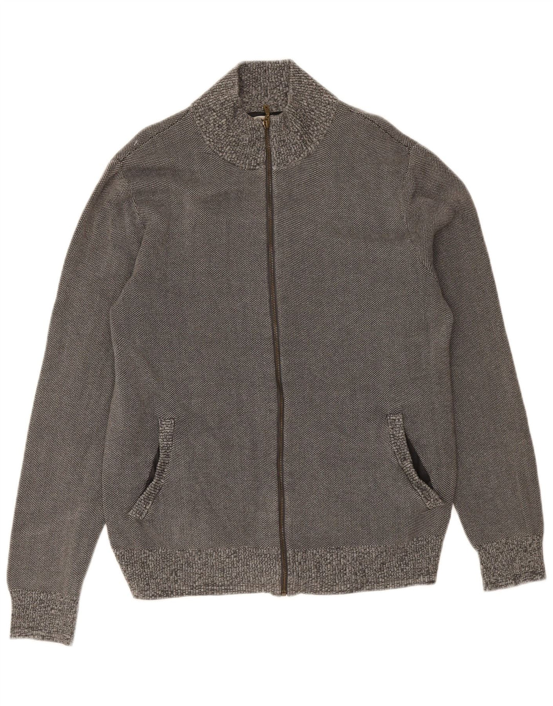 White Stuff Mens Cardigan Sweater Medium Grey Cotton