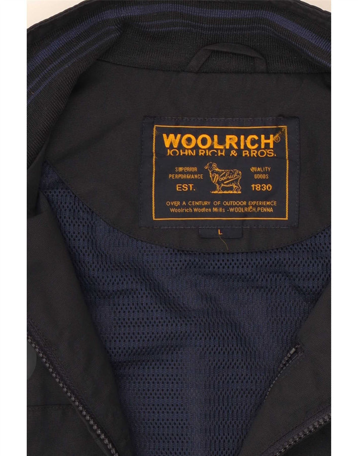 Woolrich Mens Graphic Sleeveless Tracksuit Top Jacket Large Navy Blue