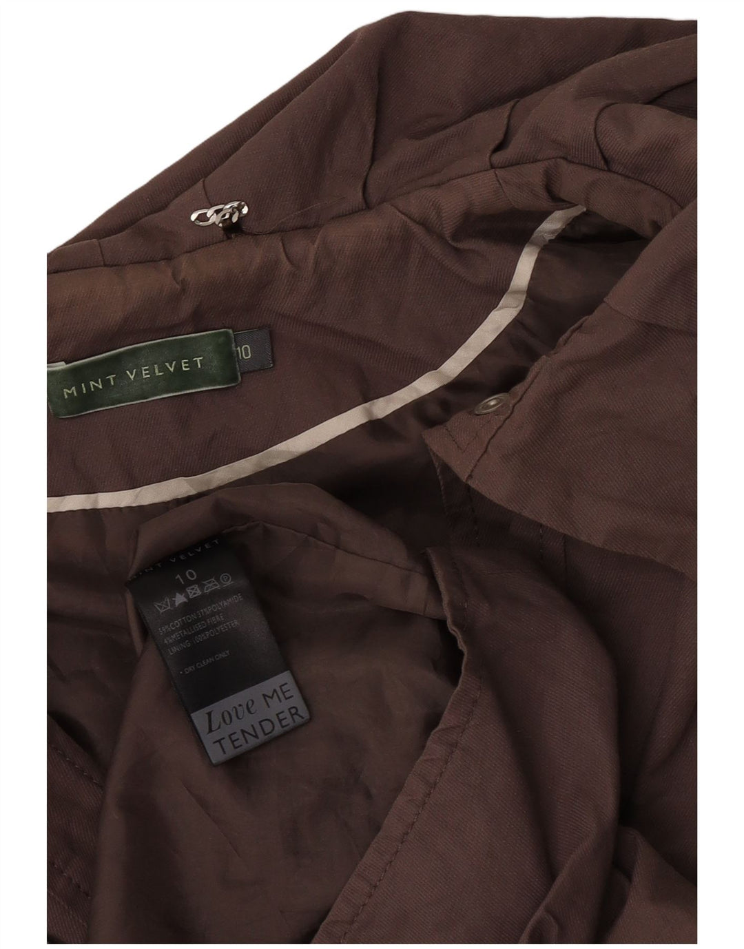MINT VELVET Womens Oversized Parka Jacket UK 10 Small Brown Cotton