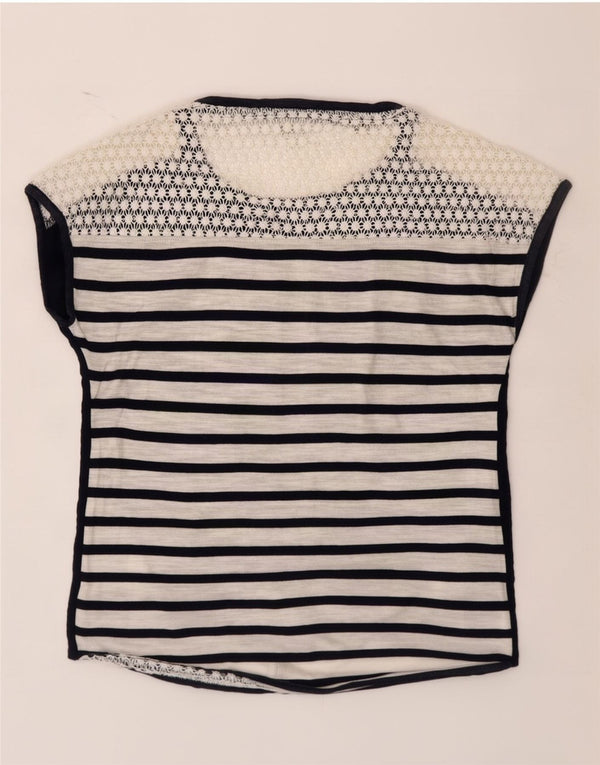 Tommy Hilfiger Womens Blouse Top UK 6 XS Navy Blue Colourblock Viscose