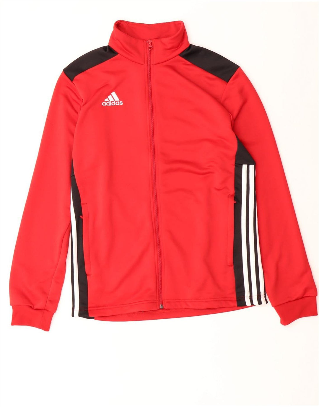 Adidas Mens Tracksuit Top Jacket Medium Red Colourblock Polyester