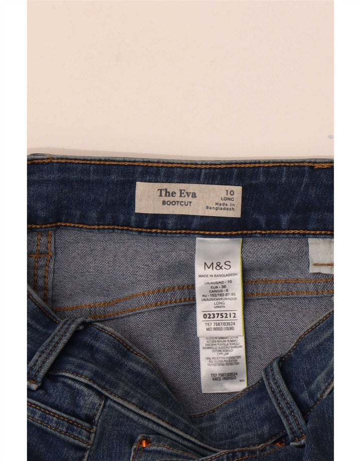 Marks & Spencer Womens The Eva Bootcut Jeans UK 10 Small W28 L34 Blue
