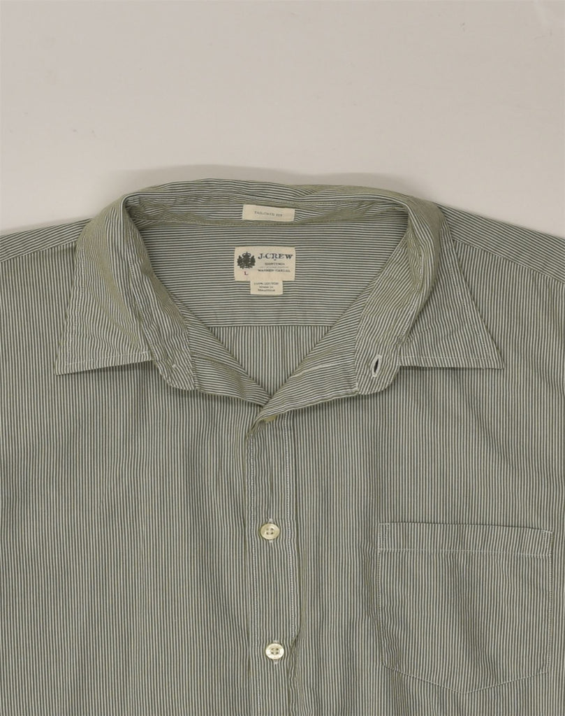 J. CREW Mens Tailored Fit Shirt Large Grey Pinstripe Cotton | Vintage J. Crew | Thrift | Second-Hand J. Crew | Used Clothing | Messina Hembry 