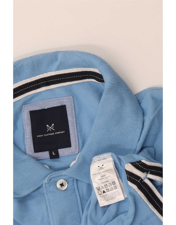 Crew Clothing Mens Polo Shirt Large Blue Cotton