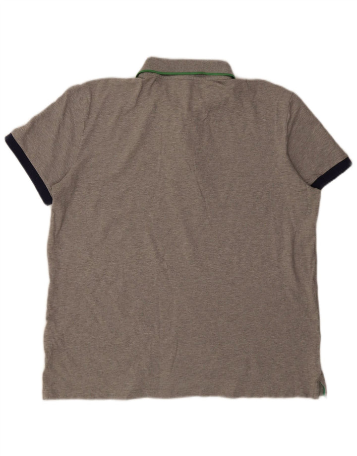 Benetton Mens Polo Shirt 2XL Grey Cotton