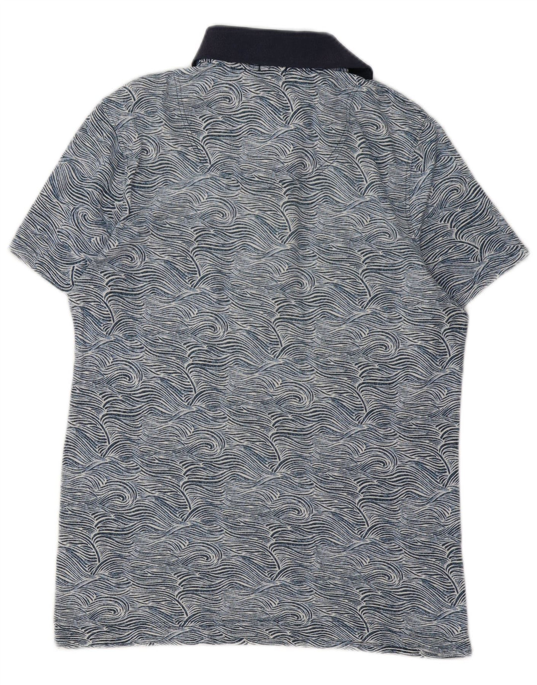 Abercrombie & Fitch Mens Muscle Abstract Pattern Polo Shirt Medium Blue