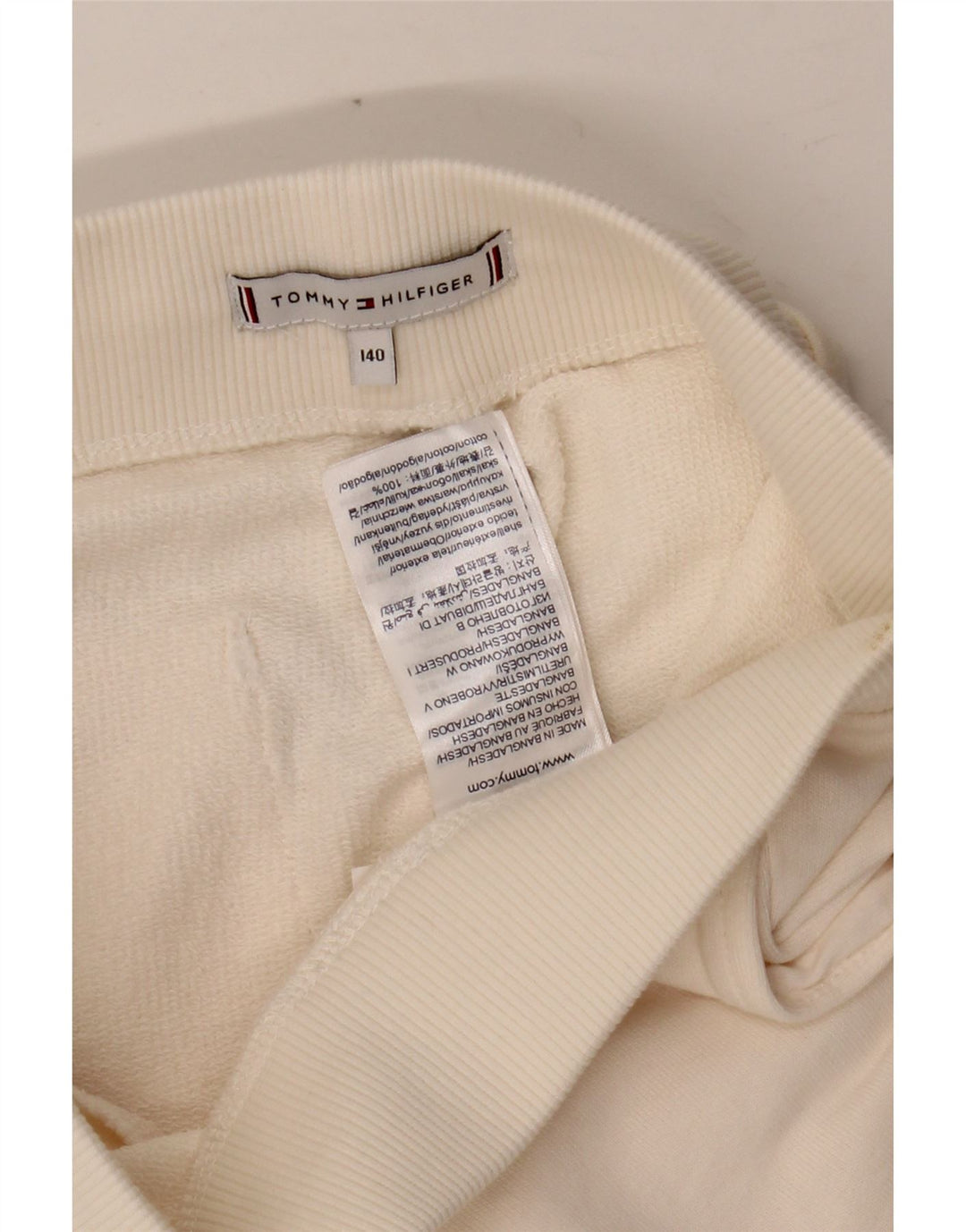 TOMMY HILFIGER Girls Tracksuit Trousers Joggers 9-10 Years Off White