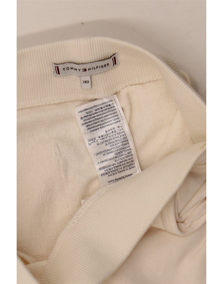 TOMMY HILFIGER Girls Tracksuit Trousers Joggers 9-10 Years Off White