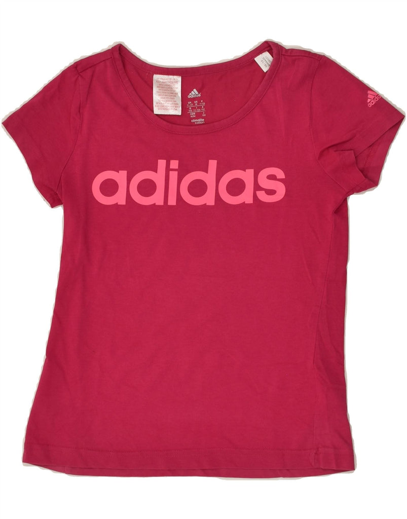 ADIDAS Girls Graphic T-Shirt Top 11-12 Years Pink Cotton | Vintage Adidas | Thrift | Second-Hand Adidas | Used Clothing | Messina Hembry 