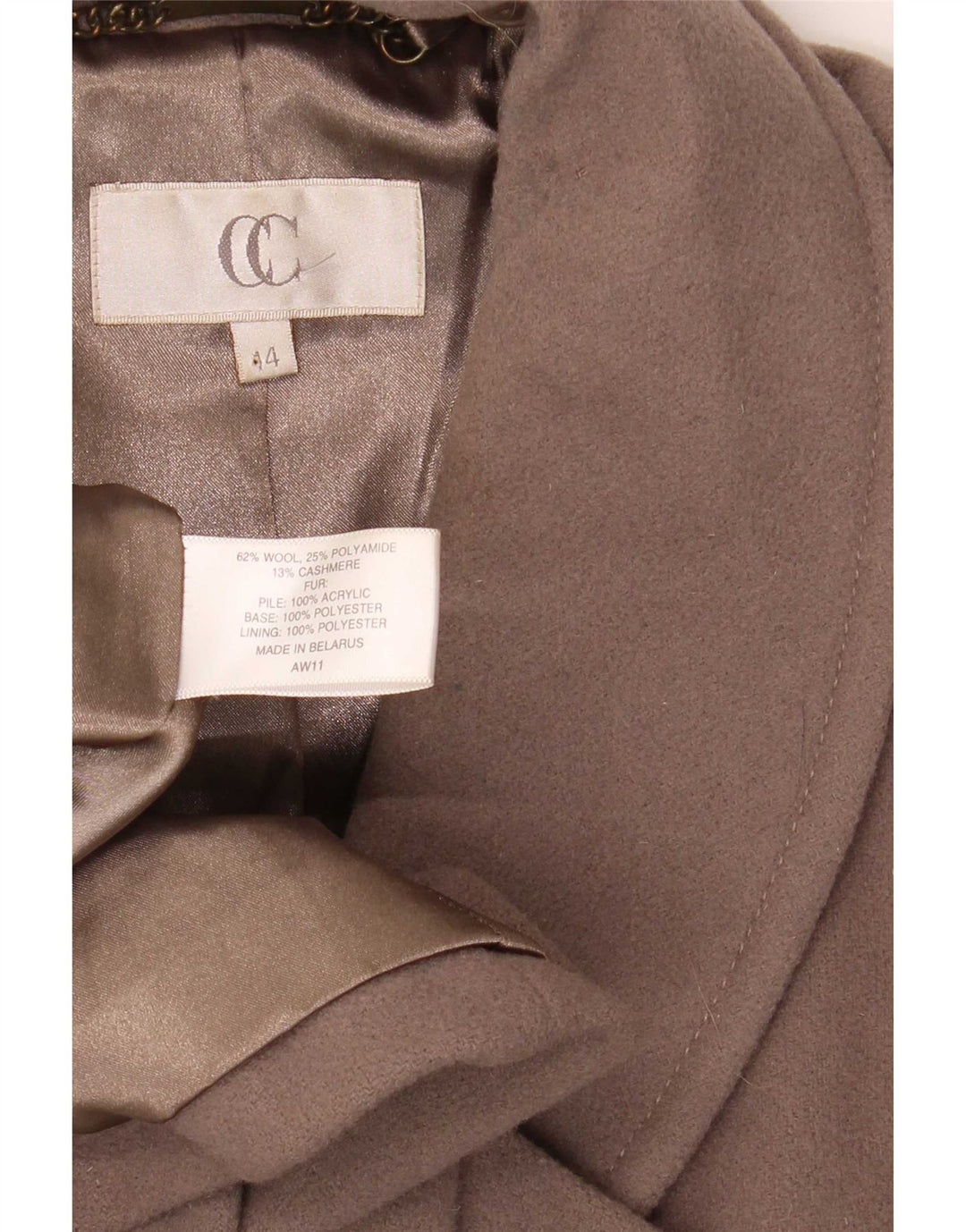 CC Womens Overcoat IT 44 Medium Grey Wool