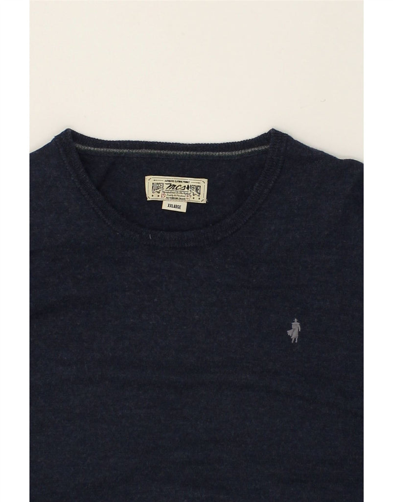 MARLBORO CLASSICS Mens Slim Fit Crew Neck Jumper Sweater 2XL Navy Blue | Vintage Marlboro Classics | Thrift | Second-Hand Marlboro Classics | Used Clothing | Messina Hembry 