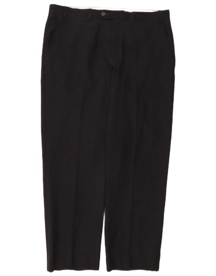 Marks & Spencer Mens Tailored Straight Suit Trousers W36 L29 Navy Blue