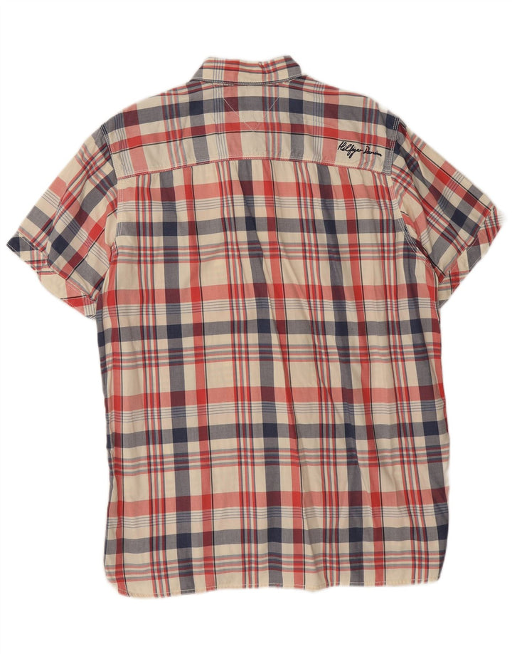 Tommy Hilfiger Mens Short Sleeve Shirt 2XL Multicoloured Check Cotton