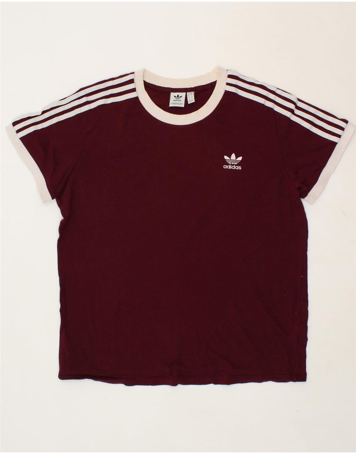 Maroon adidas t shirt women's online