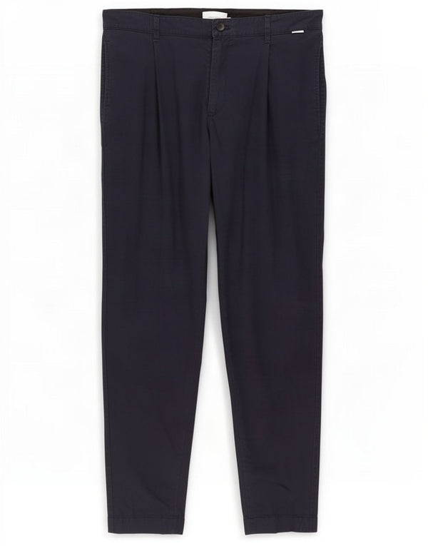 Calvin Klein Mens Slim Chino Trousers IT 50 Large W34 L29 Navy Blue Cotton