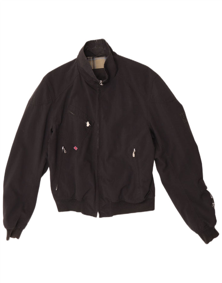 Belstaff Mens Bomber Jacket UK 38 Medium Black Nylon