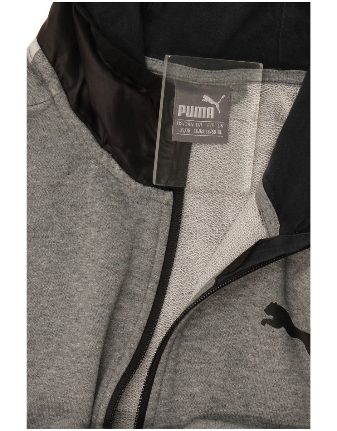 Puma Mens Zip Hoodie Sweater XL Grey Colourblock