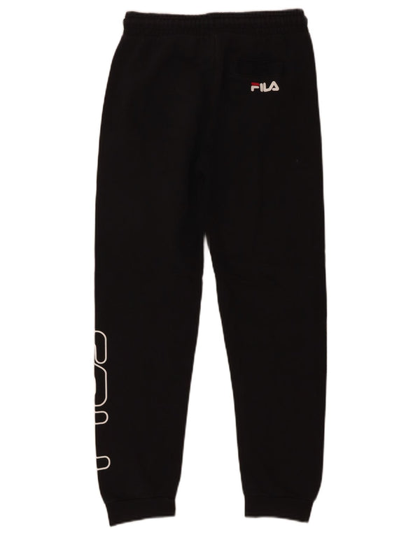 Fila Boys Graphic Tracksuit Trousers Joggers 9-10 Years  Black Cotton
