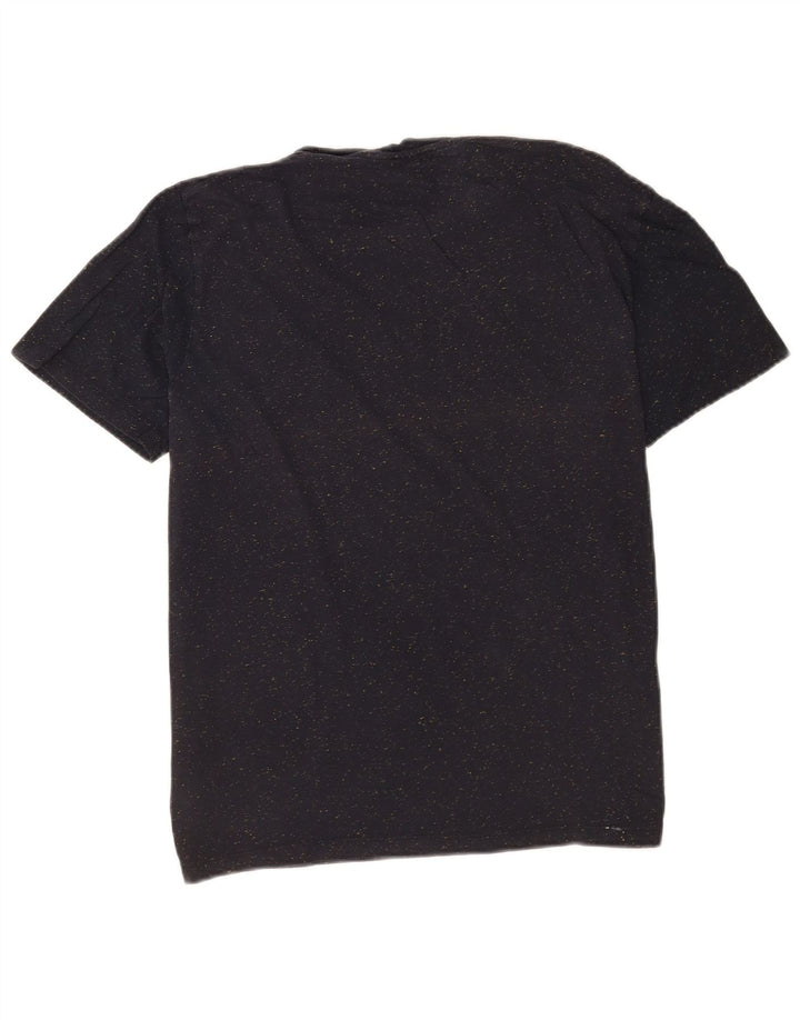 Cos Mens T-Shirt Top Medium Navy Blue Flecked Cotton