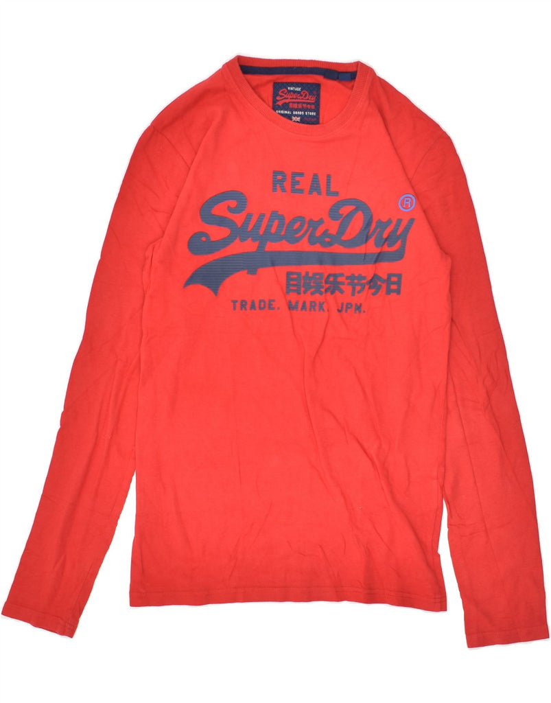 SUPERDRY Mens Graphic Top Long Sleeve Small Red Cotton | Vintage Superdry | Thrift | Second-Hand Superdry | Used Clothing | Messina Hembry 