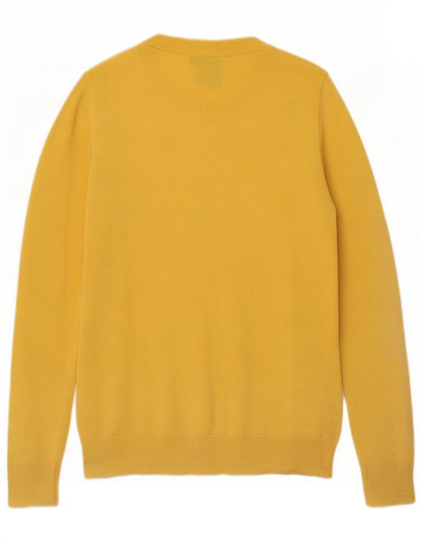 Massimo Dutti Womens Crew Neck Jumper Sweater UK 6 XS Yellow