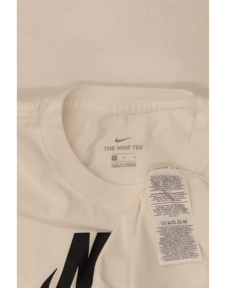 Nike Womens Graphic T-Shirt Top UK 14 Medium White Cotton