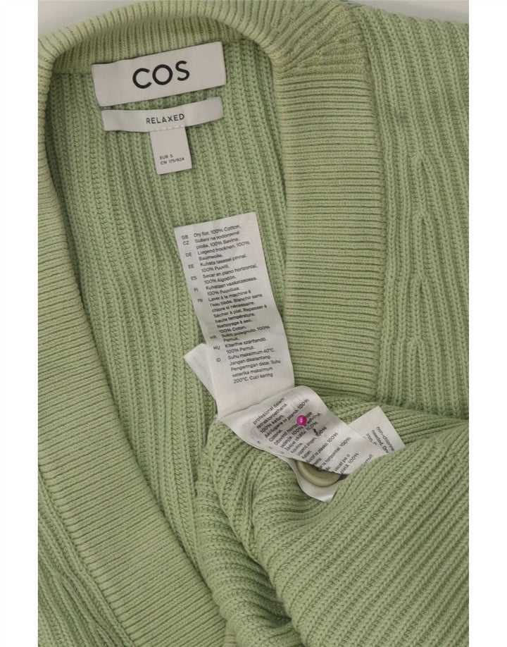 Cos Mens Relaxed Fit Cardigan Sweater Small Green Cotton