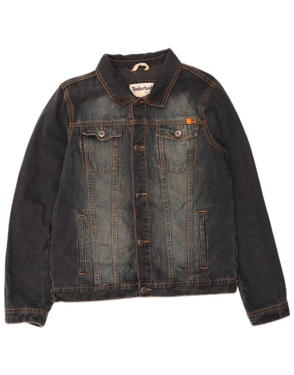 TIMBERLAND Boys Denim Jacket 13-14 Years Grey Cotton
