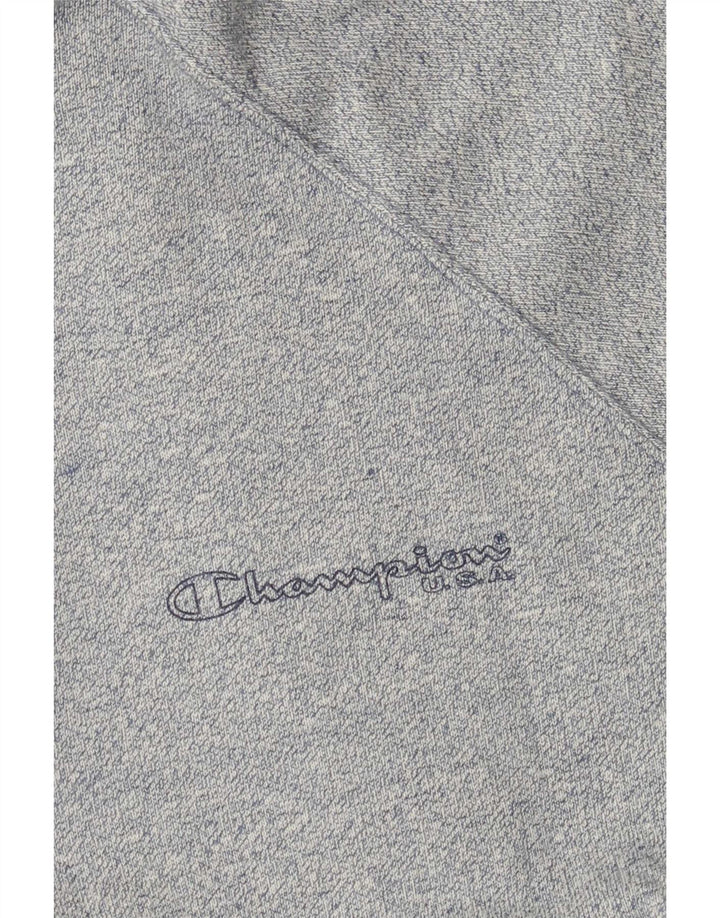 Champion Mens Zip Neck Sweatshirt Jumper Large Grey
