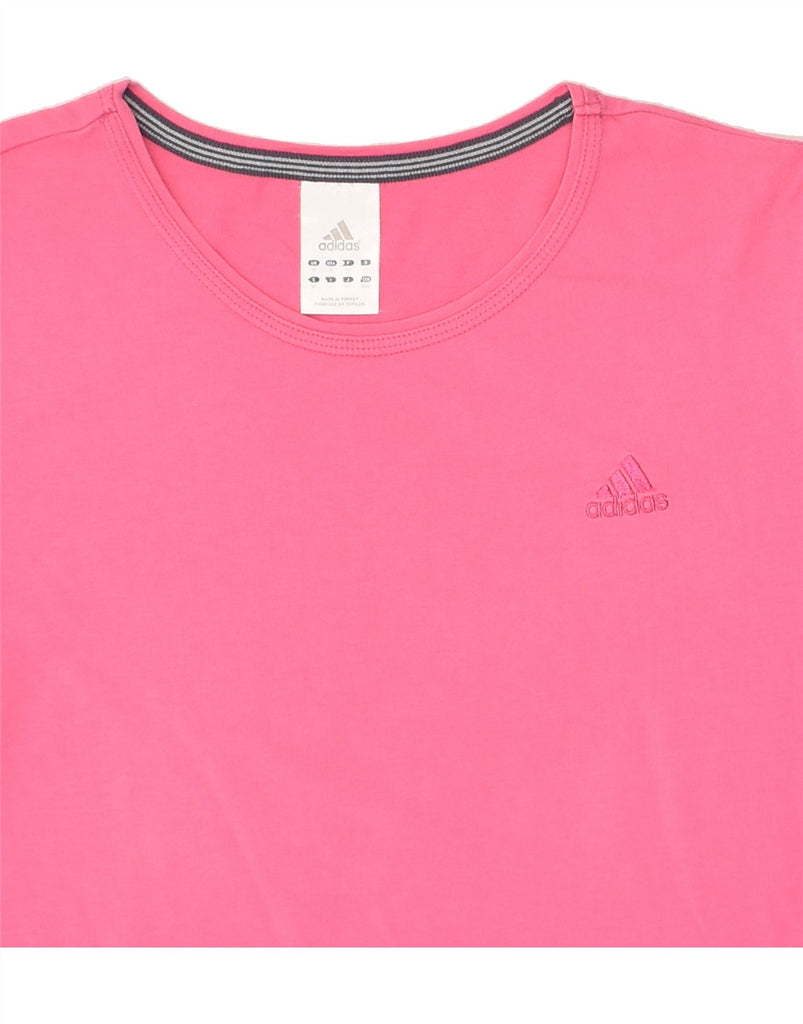 ADIDAS Womens T-Shirt Top UK 14 Large Pink Cotton | Vintage Adidas | Thrift | Second-Hand Adidas | Used Clothing | Messina Hembry 