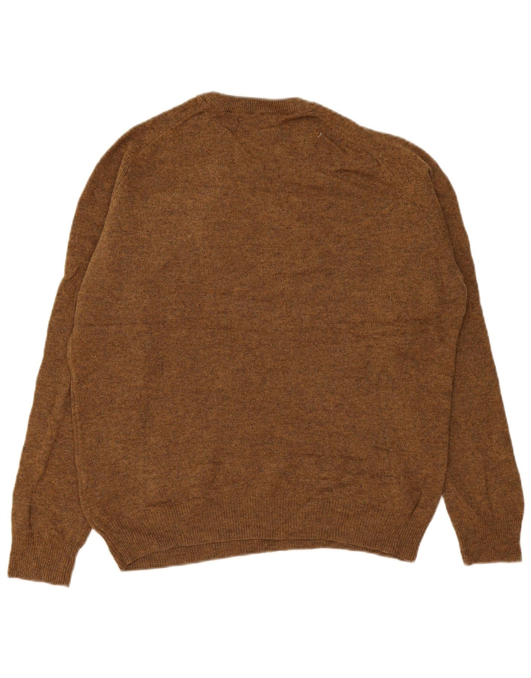 Marks & Spencer Mens Crew Neck Jumper Sweater Medium Brown Lambswool