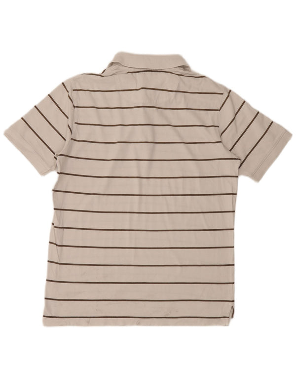 Geox Mens Respira Polo Shirt Large White Striped Cotton