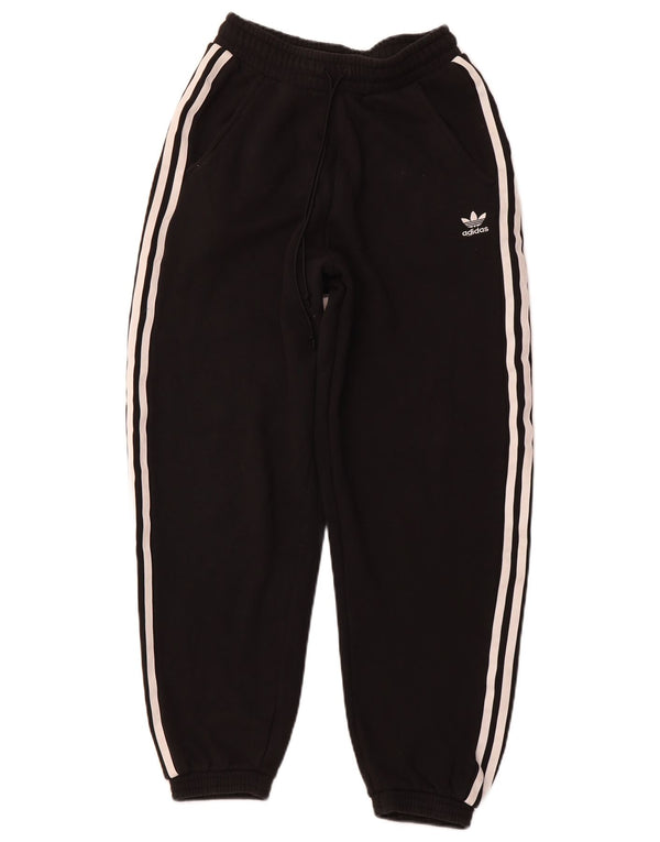 ADIDAS Womens Tracksuit Trousers Joggers UK 8 Small Black Cotton