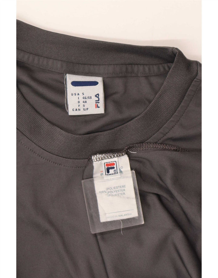 Fila Mens T-Shirt Top Small Grey Polyester