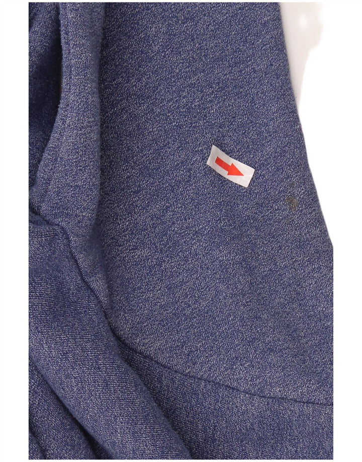 SUPERDRY Mens Graphic Zip Hoodie Sweater Small Blue Cotton