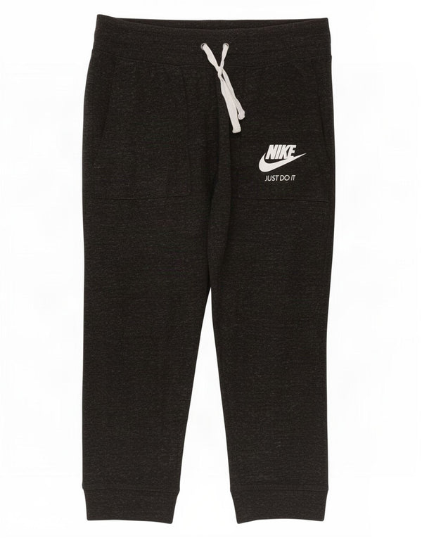 Nike Womens Capri Tracksuit Trousers Joggers UK 14 Medium Black Flecked